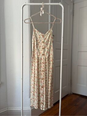 Mini Chica sleeveless floral midi dress w pockets adjustable straps
